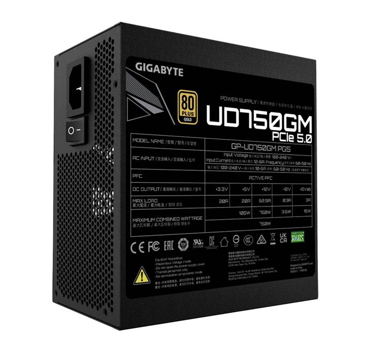 foto del prodotto gigabyte ud750gm pg5 alimentatore per computer 750 w 20 4 pin atx atx nero