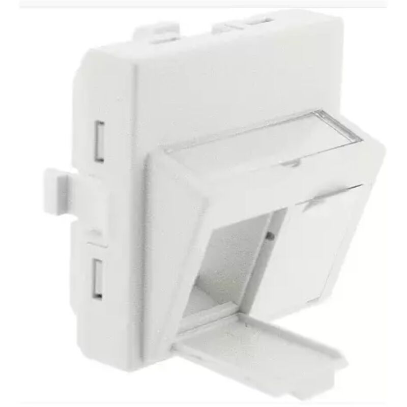 foto del prodotto gigamedia ggmpl45id pannello frontale 45x45mm serranda inclinata 2 porte bianco