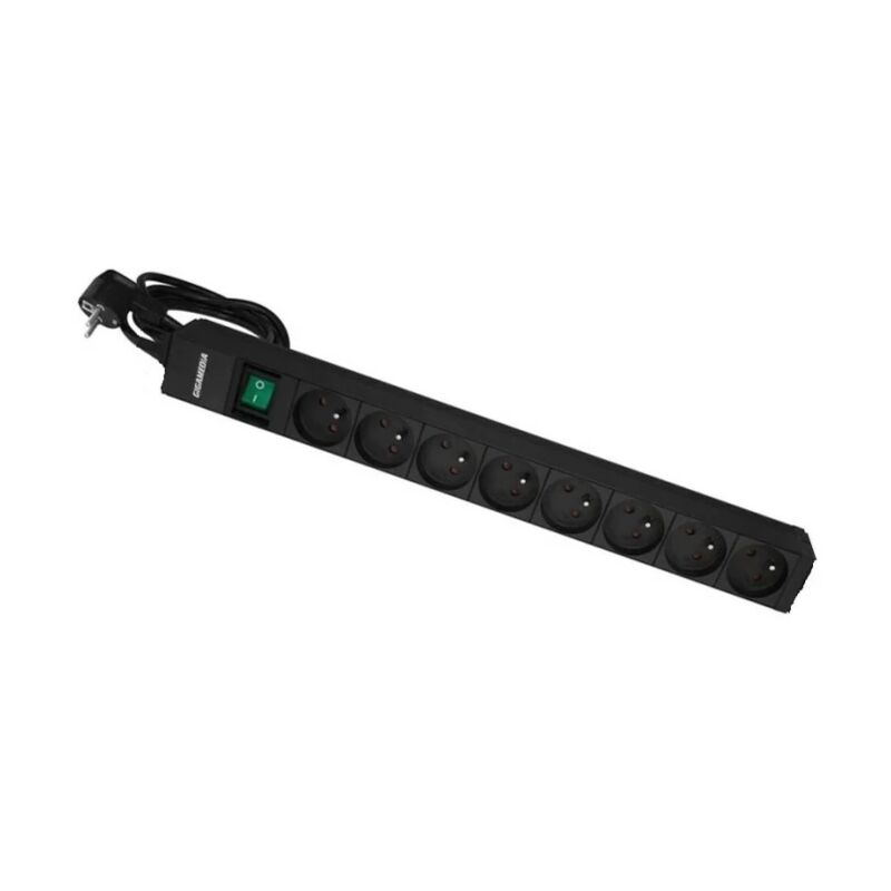 foto del prodotto gigamedia strip 8 prese ute ggmb8pi 19 con interruttore bipolare illuminato