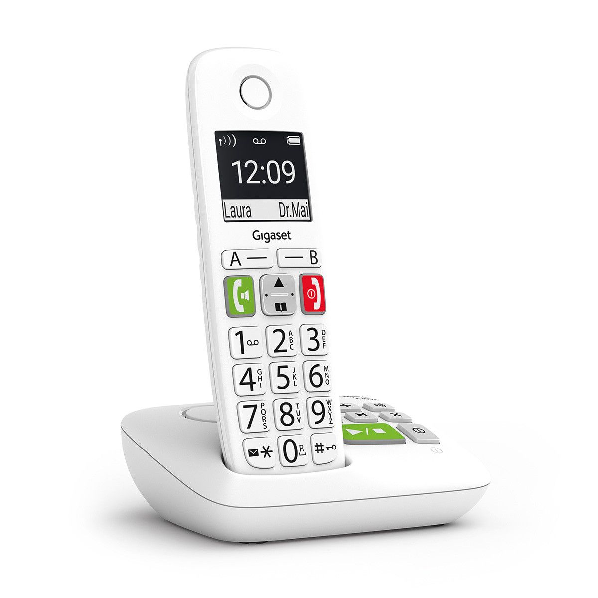 foto del prodotto gigaset e290a telefono cordless senior vivavoce tasti grandi segreteria white