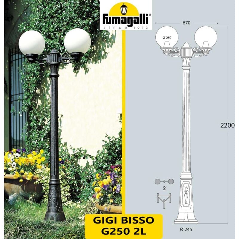 foto del prodotto gigi bisso g250 2l nero opale 2x8,5w cct 2700 6500