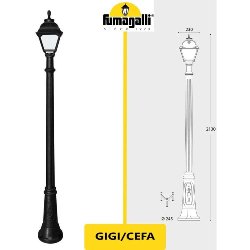 foto del prodotto gigi cefa nero trasp palo 171cm 8,5w cct 3000 6500k luce fredda