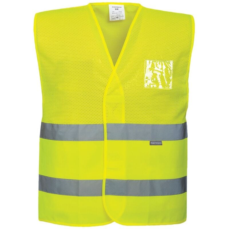 foto del prodotto gilet ad alta visibilita a mezza rete giallo giallo l xl
