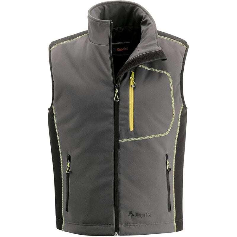 foto del prodotto gilet da lavoro imbottito dynamic grigio nero tg. m l xl xxl tasche zip kapriol, m