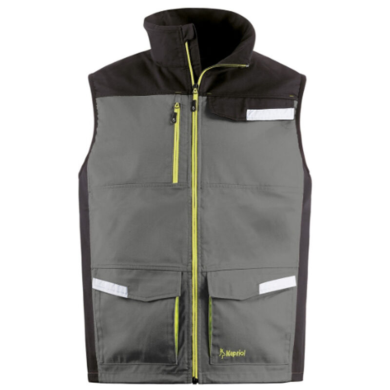 foto del prodotto gilet da lavoro multitasche kavir grigio nero tg. m l xl xxl con zip kapriol, xxl 
