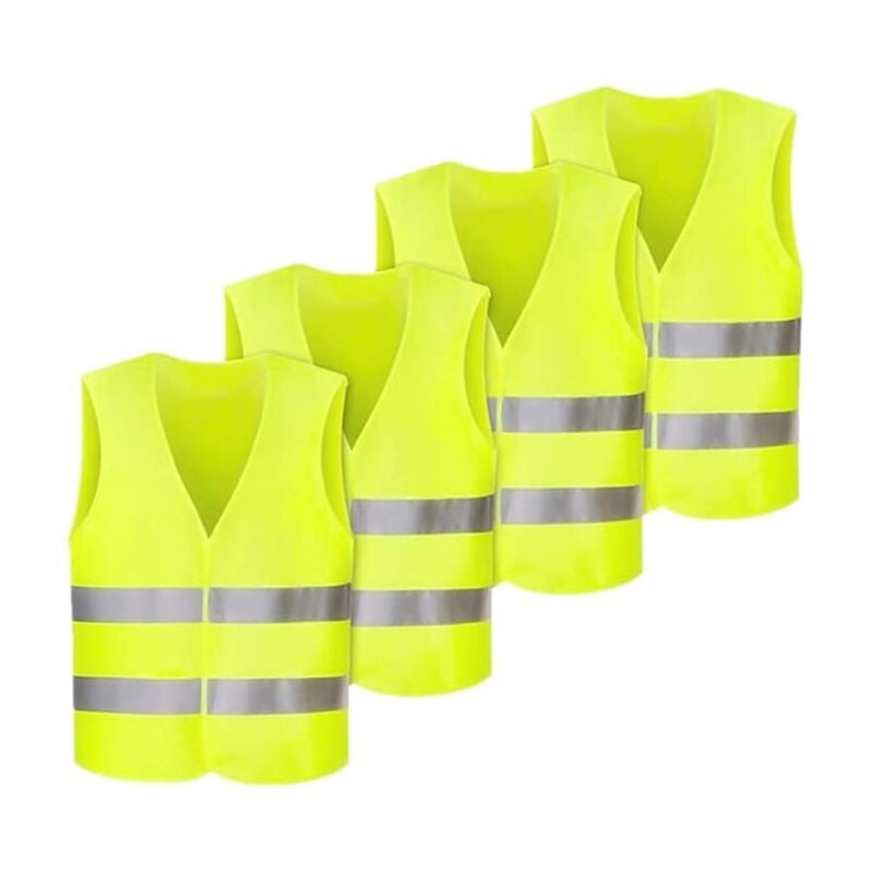 foto del prodotto gilet di sicurezza ad alta visibilit , gilet di sicurezza ad alta visibilit con 2 strisce riflettenti, gilet riflettente per abbigliamento da lavoro