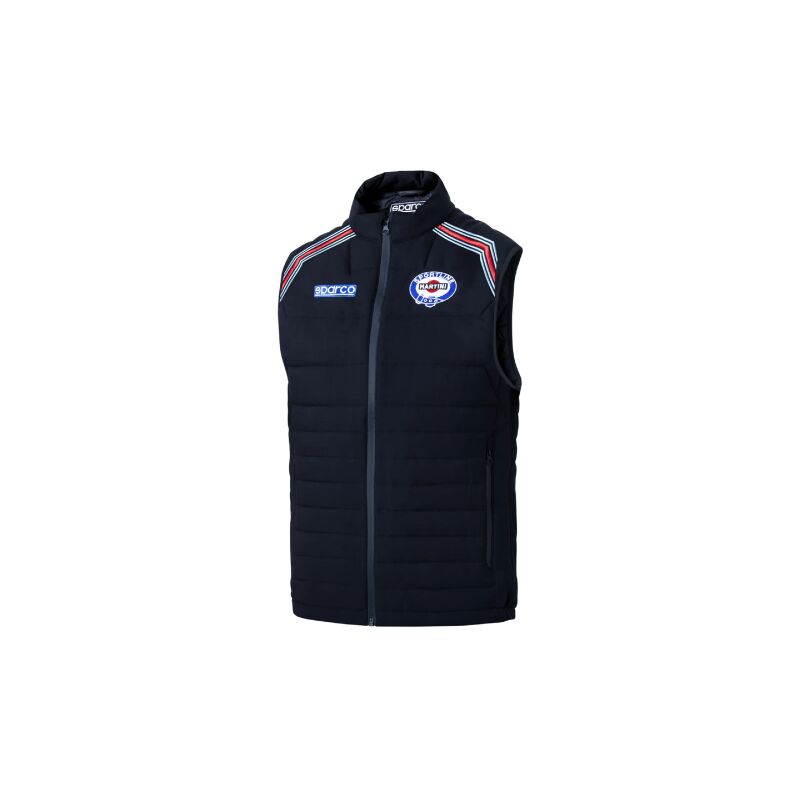 foto del prodotto gilet frame martini racing in tessuto tecnico con imbottitura blu marine in nylon tg.m livree e loghi ricamati martini racing blu marine m