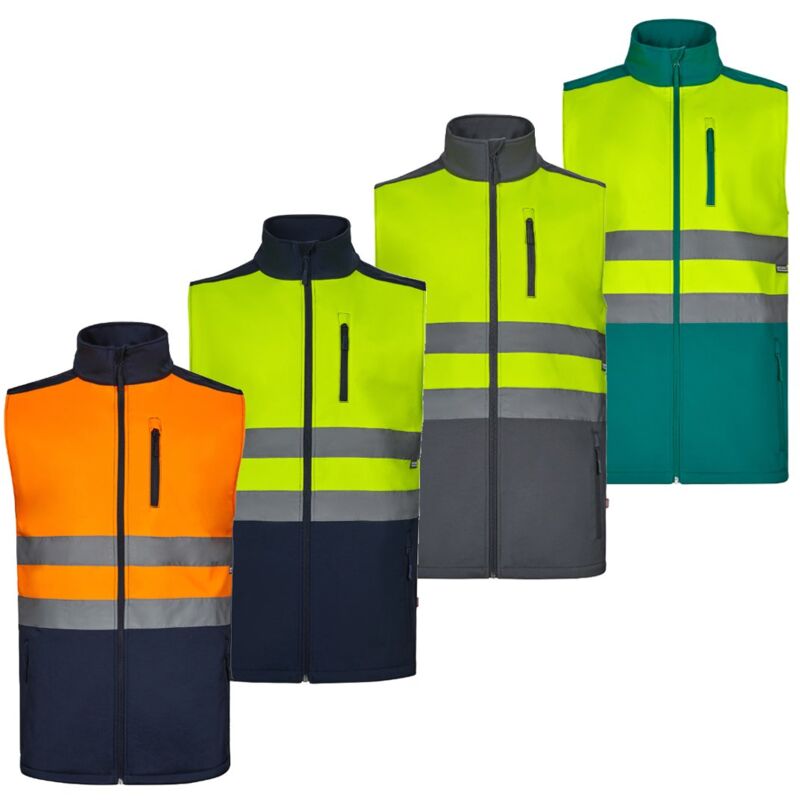 foto del prodotto gilet in soft shell alta visibilit velilla 305906 av bicolore s blu arancione