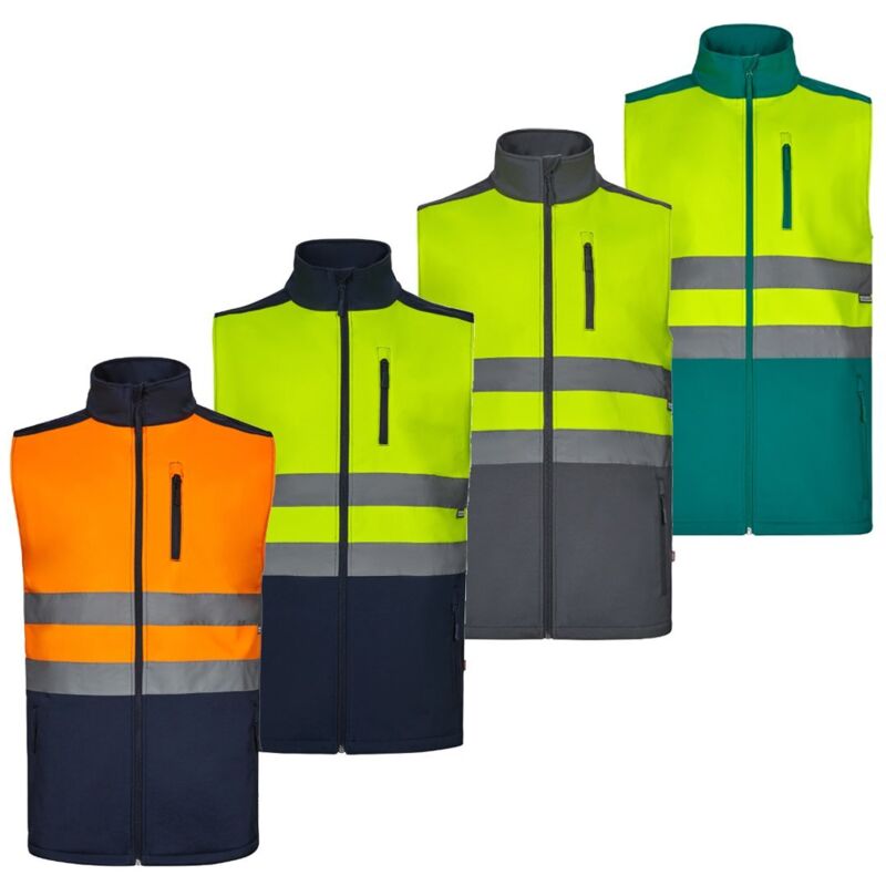foto del prodotto gilet in soft shell alta visibilit velilla 305906 av bicolore xl blu arancione