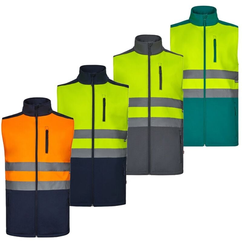 foto del prodotto gilet in soft shell alta visibilit velilla 305906 av bicolore xl grigio giallo