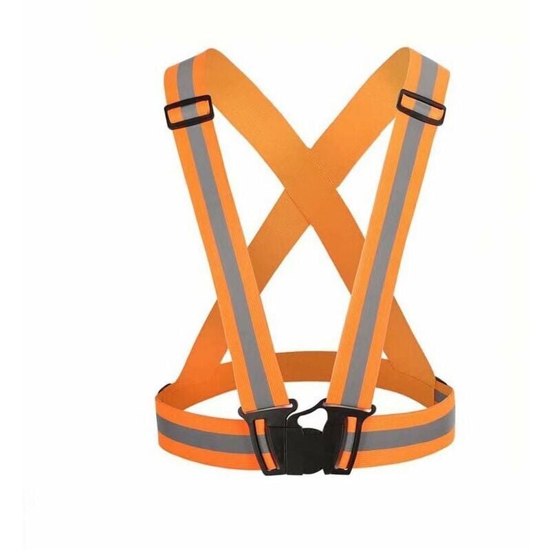 foto del prodotto gilet riflettente ad alta visibilit , gilet di sicurezza riflettente ad alta visibilit , gilet di sicurezza elastico regolabile, adatto per jogging,