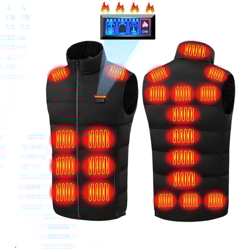 foto del prodotto gilet riscaldato elettrico per uomo e donna con 21 zone riscaldate, giacca riscaldata tramite usb, riscaldamento rapido fino a 55 c, 6xl