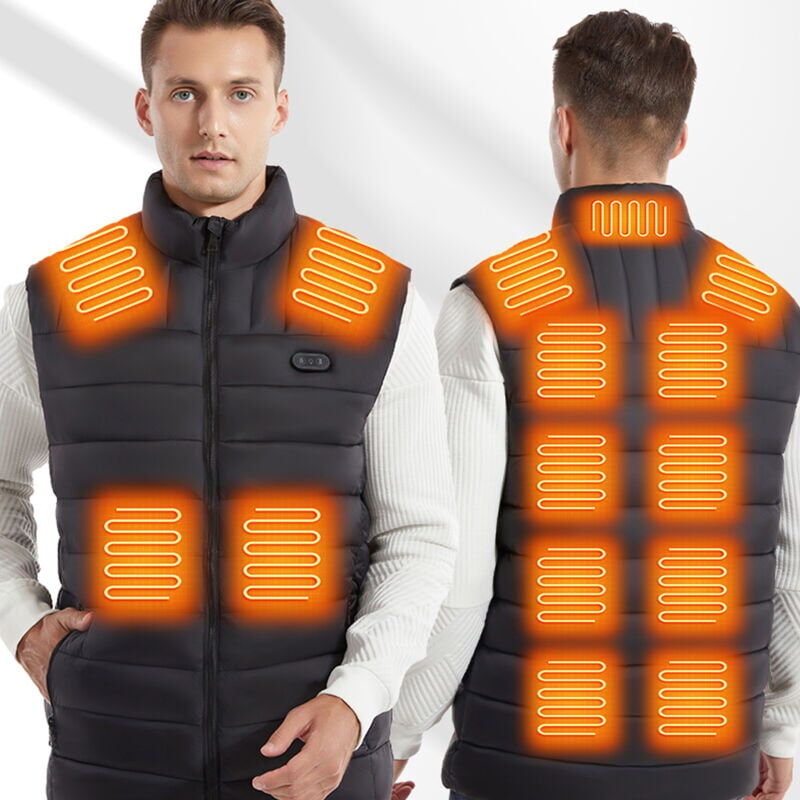 foto del prodotto gilet riscaldato elettrico per uomo e donna gilet caldo lavabile ricaricabile tramite usb con 15 zone di riscaldamento per sci, escursionismo,
