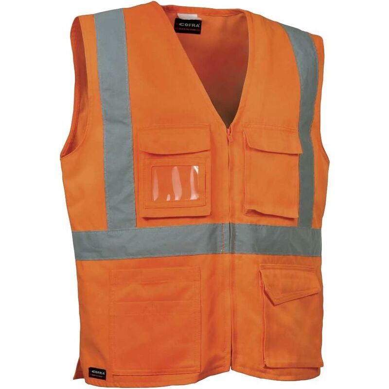 foto del prodotto gilet seki ad alta visibilita tg.l arancio fluo navy