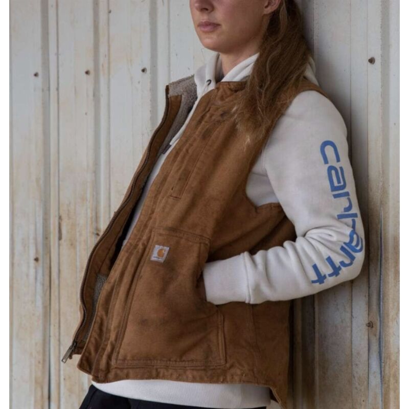 foto del prodotto gilet senza maniche carhartt sherpa lined mock brown s.m
