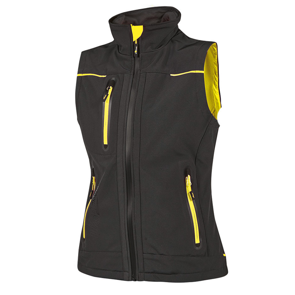 foto del prodotto gilet softshell donna impermeabile traspirante universe colore black carbon upower
