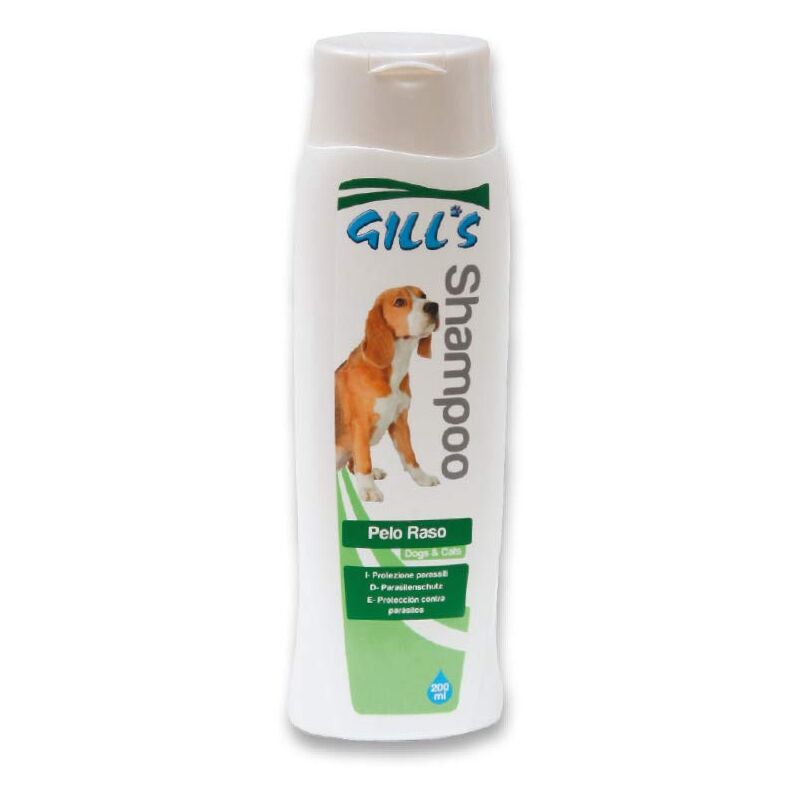 foto del prodotto gill s shampoo pelo raso, shampoo per cani a pelo corto raso, igienizzante protegge dei parassiti, delicato sulla cute, 200ml croci