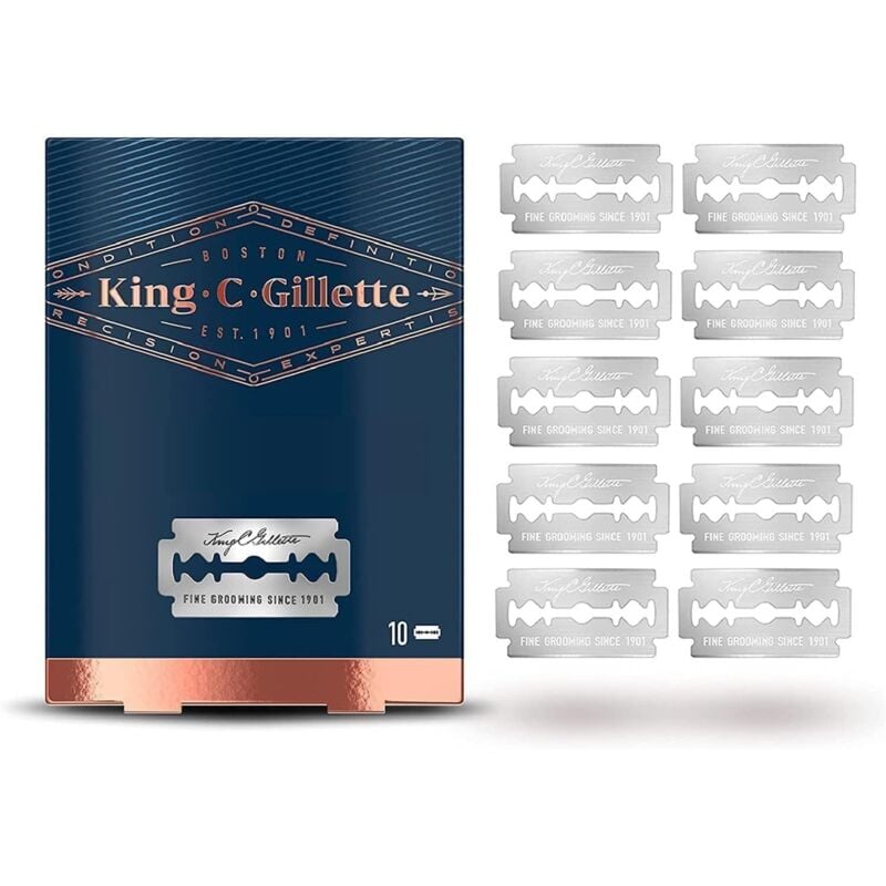 foto del prodotto gillette king c. da uomo lamette di ricambio per rasoio confezione da 10 pz