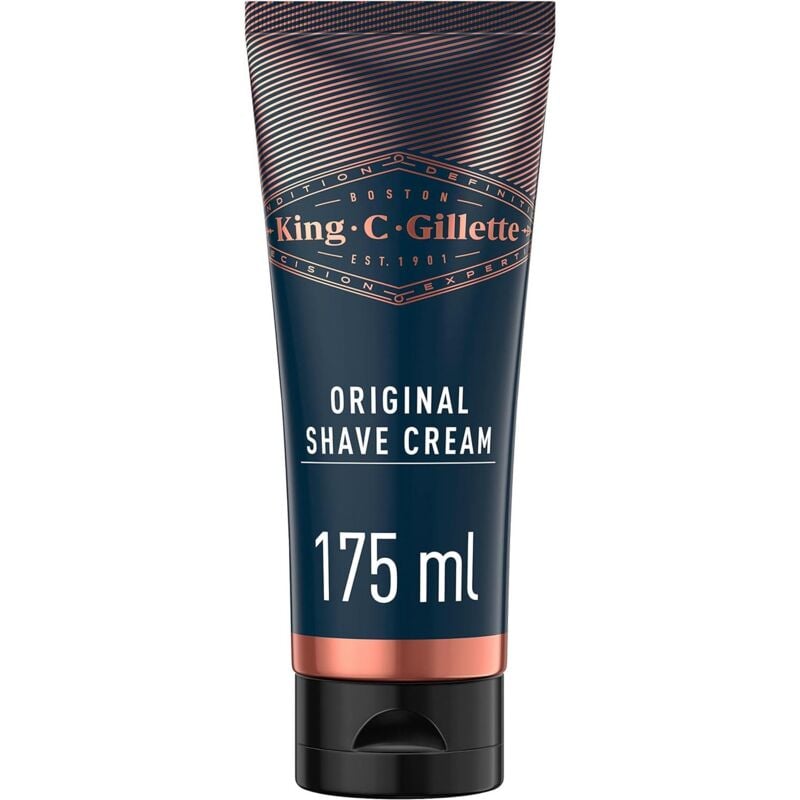foto del prodotto gillette king c. originale crema da barba uomo idratante 175 ml per pelli sensibili e una rasatura di livello professionale