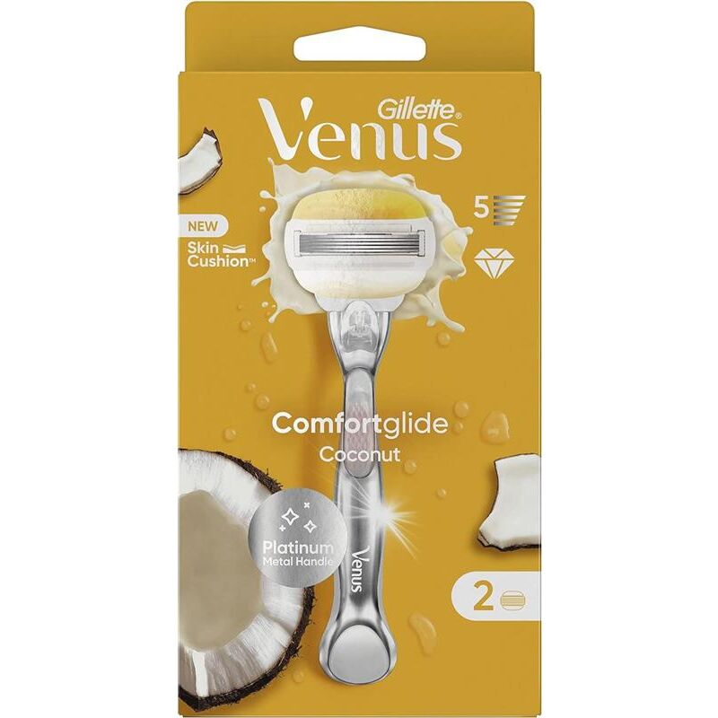 foto del prodotto gillette venus comfortglide rasoio donna cocco plus olaz 2 lame ricambio da 5 lame e 1 manico