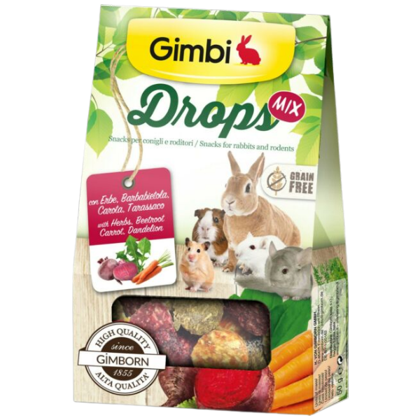 foto del prodotto gimbi drops snack per roditori grain free 50 gr mix 1 ordine scegli lo sconto bzr5 bzr20 200 punti fedelt 