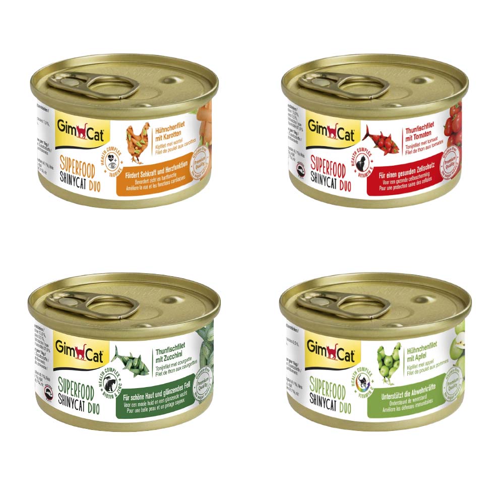 foto del prodotto gimcat superfood shinycat duo 6 x 70 g pacco misto 4 varianti 