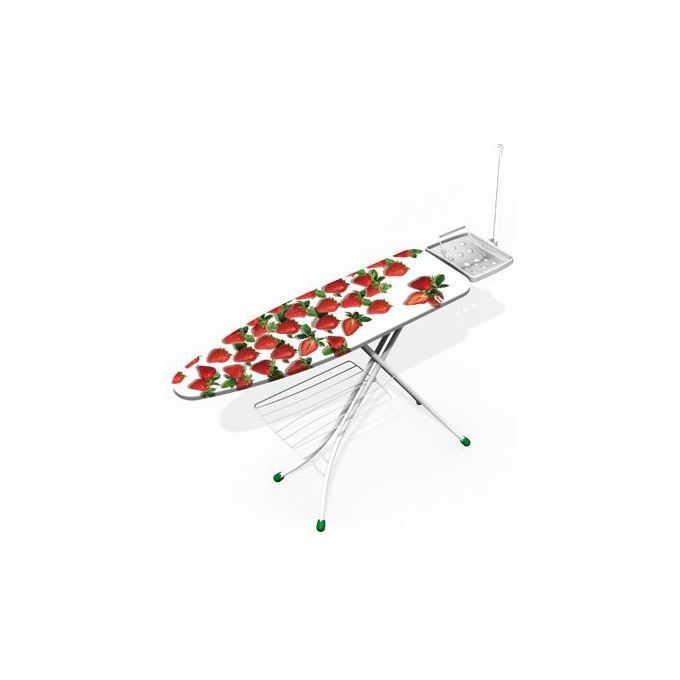 foto del prodotto gimi asse da stiro prestige piano 120x38 cm chiusura antiribaltamento archetto reversibile tendifilo portabiancheria e fori per grucce