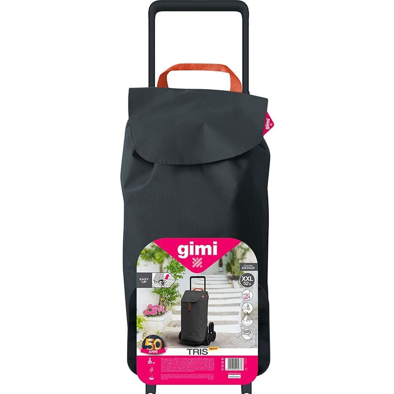 foto del prodotto gimi carrello trolley portaspesa a tre ruote saliscale grey