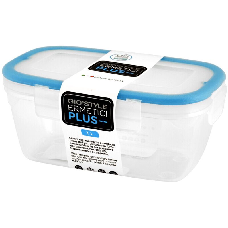 foto del prodotto gio style contenitore ermetico per alimenti 1l made in italy rettangolare adatto a frigorifero, freezer, microonde linea ermetici plus