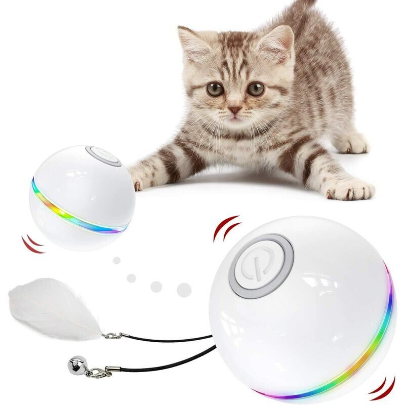 foto del prodotto giocattoli per gatti da interno, palla interattiva per gatti con luce led giocattoli per gatti