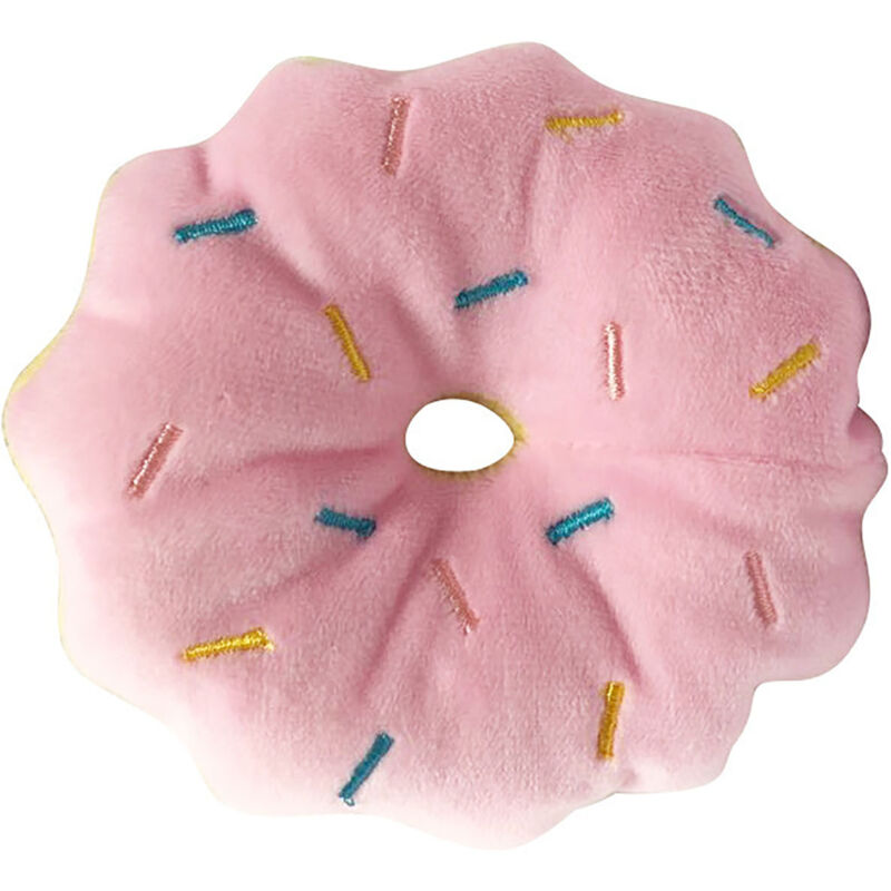 foto del prodotto giocattolo ciambella per cani resistente al morso digrignare i denti allevia la noia design a fumetti simpatico giocattolo per cani in peluche con