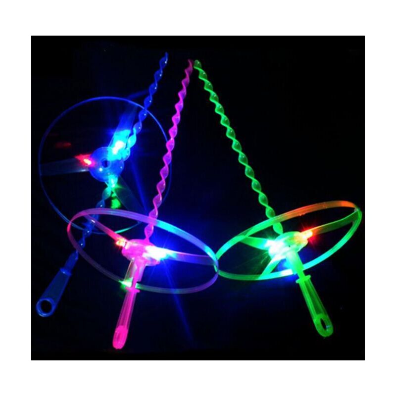 foto del prodotto giocattolo da masticare per cani, confezione da 8 dischi volanti luminosi da spingere a mano, disco volante luminoso, giocattolo a forma di libellula