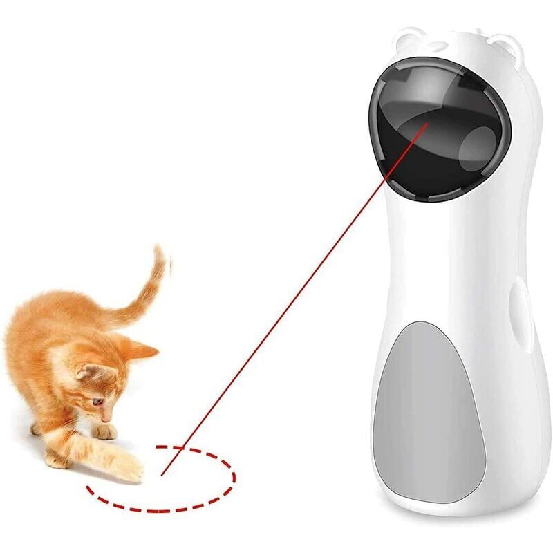 foto del prodotto giocattolo laser automatico per gatti, giocattoli laser interattivi per gatti, addestramento alla cattura rotante, posizionamento alto