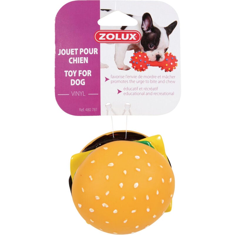 foto del prodotto giocattolo per cane hamburger in vinile zolux
