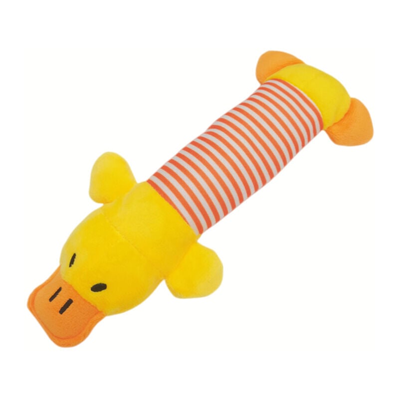 foto del prodotto giocattolo per cani, giocattoli per cani che squittiscono, giocattolo da masticare a forma di animale, regalo di peluche con suono squittio anatra