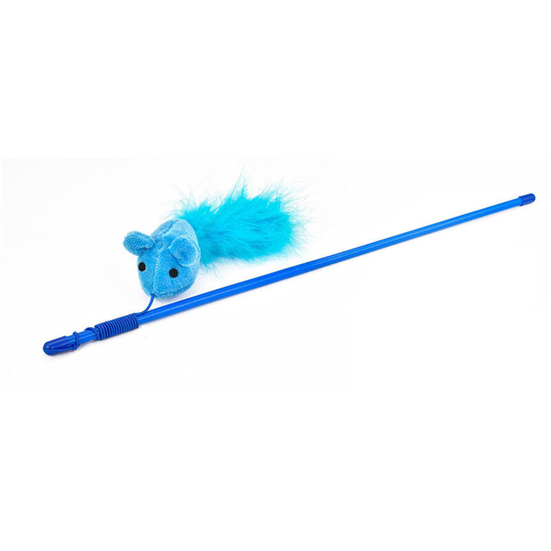 foto del prodotto giocattolo per gatti canne da 48 cm gatti e piume blu nayeco