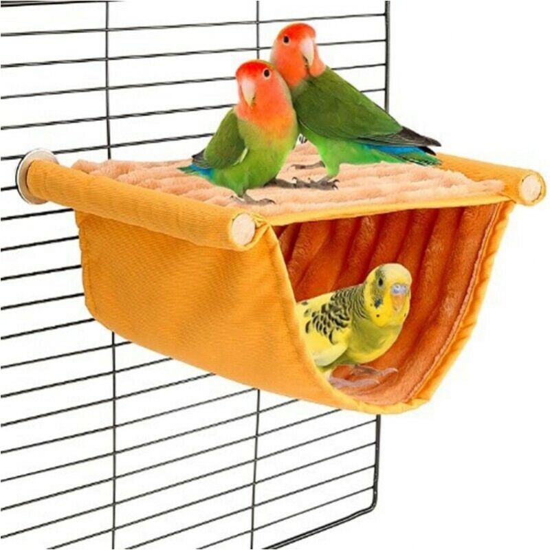 foto del prodotto giocattolo per uccelli, amaca per uccelli, accessorio per gabbia per pappagalli, set lavabile, giallo