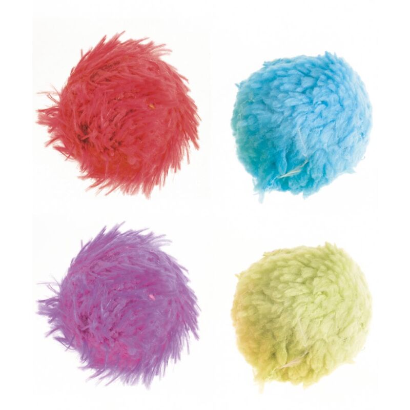 foto del prodotto gioco 4 palline in peluches per gatti