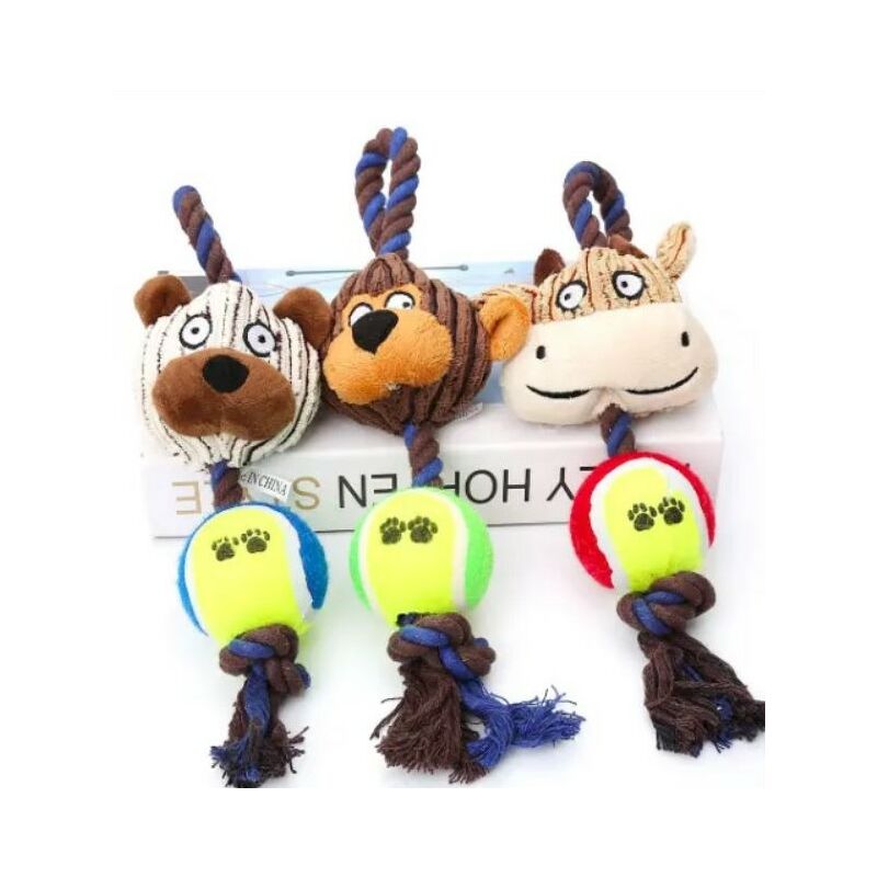 foto del prodotto gioco corduray animale con corda e palla 22cm