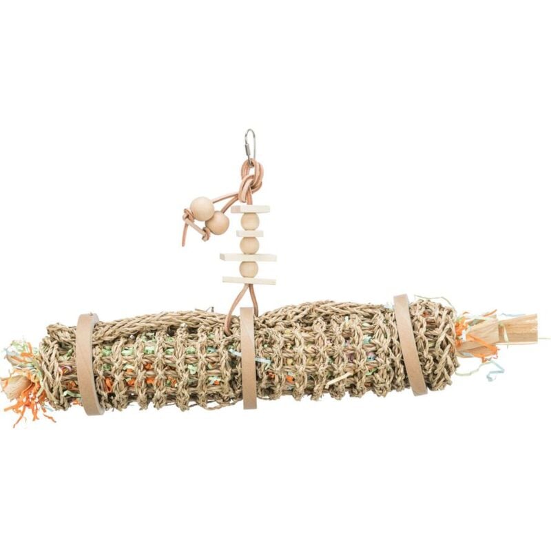 foto del prodotto gioco naturale, in erba di mare legno carta, 55cm per uccelli