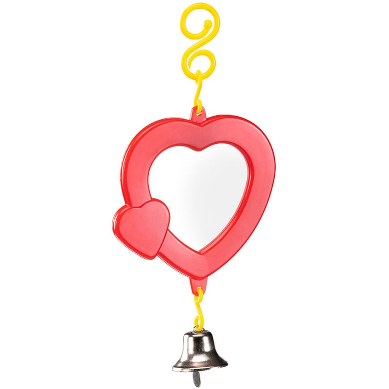 foto del prodotto gioco pa 4212 specchietto con campanello per canarini, piccoli ucceli ed esotici. variante pa 4212 misure 8 x h 15.5 cm colori misti ferplast