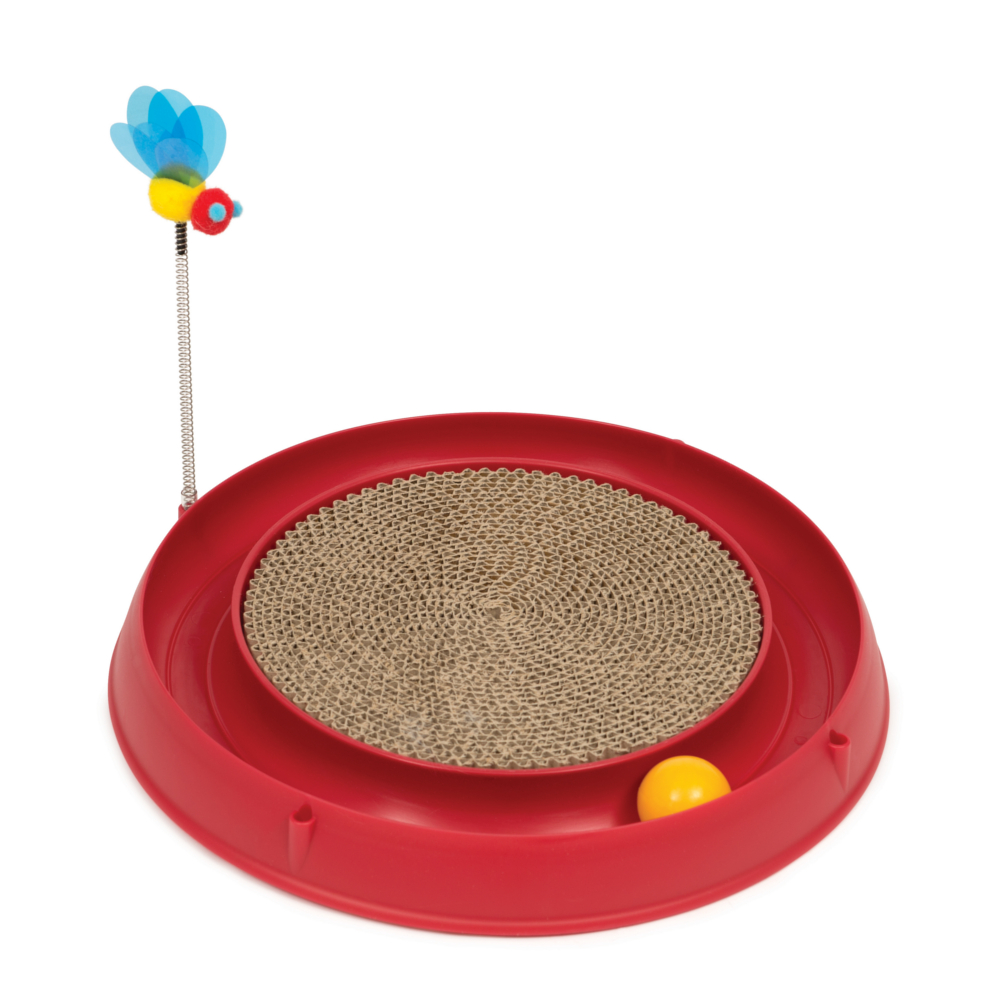 foto del prodotto gioco per gatti catit play n scratch 3 in1 ca. 36 x h 25 cm rosso 