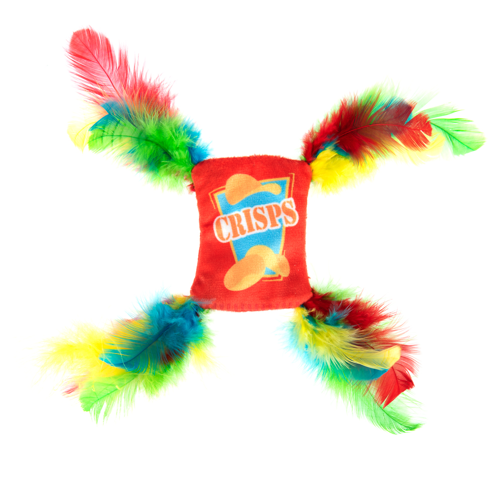 foto del prodotto gioco per gatti crinkle crisps con piume 1 pz