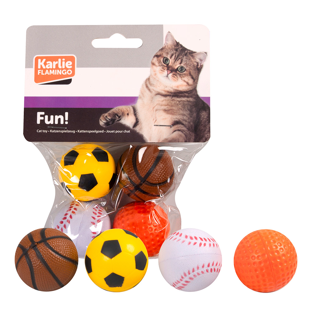 foto del prodotto gioco per gatti karlie palline in gomma crepla 4 pz