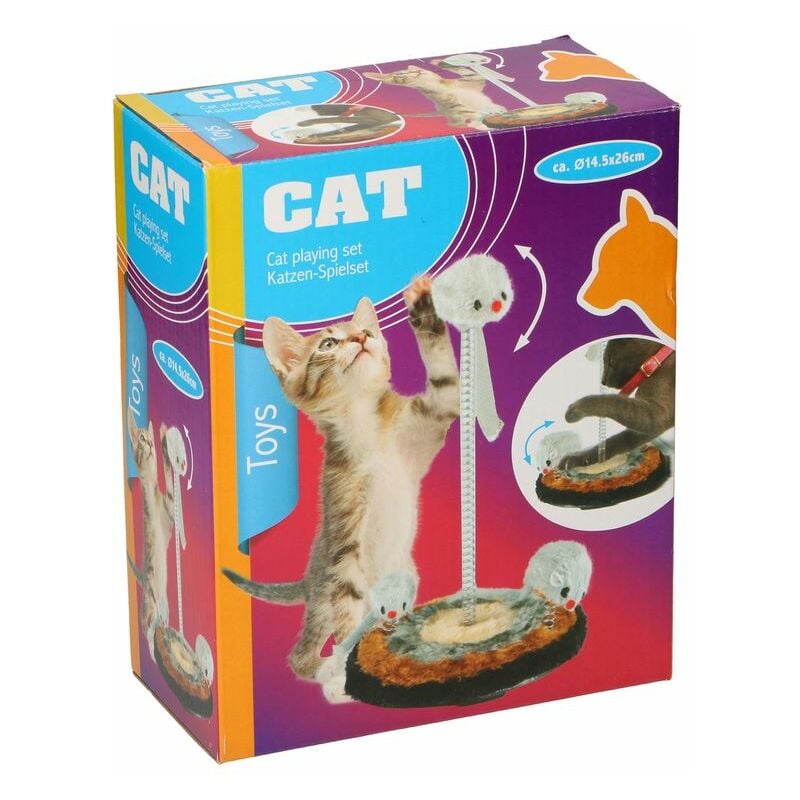 foto del prodotto gioco per gatto con 3 topi 15 x 26 cm play set gatti giochi passatempo animali