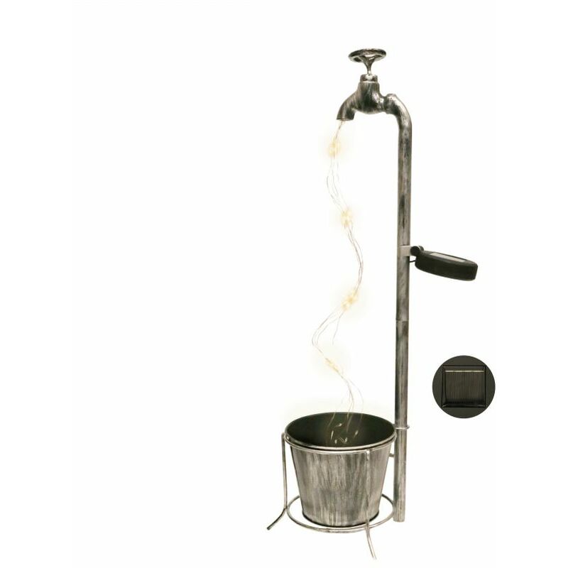 foto del prodotto giocoplast natale - fontanella 60 cm con gocce di led bianco caldo a pannello solare, ip44