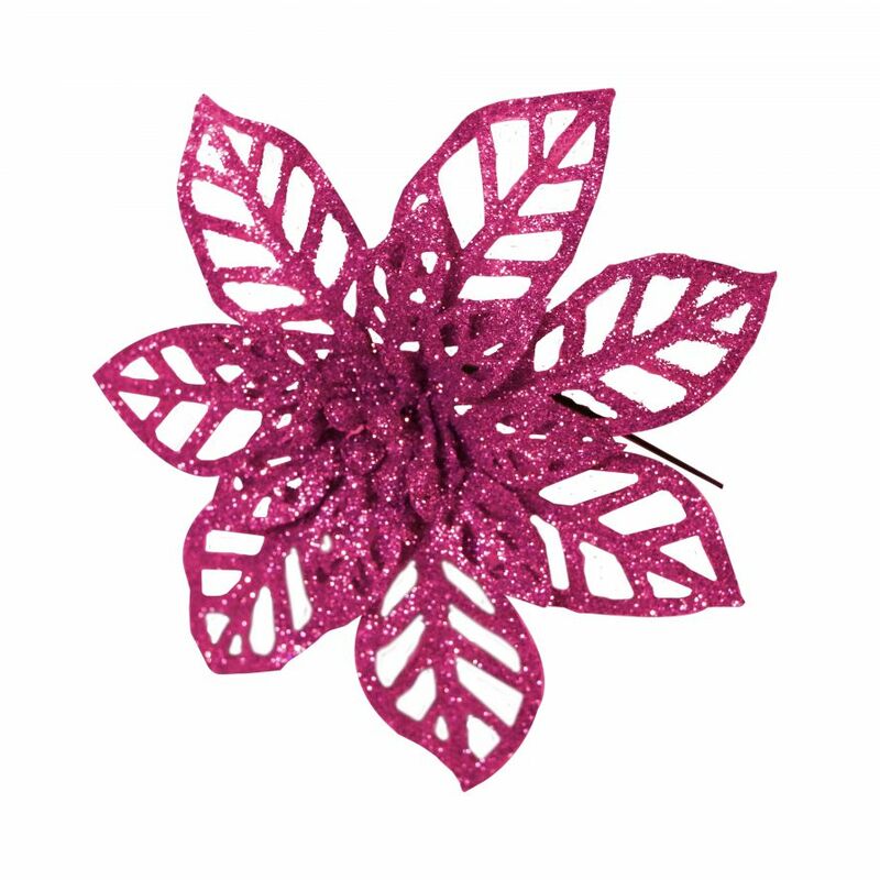 foto del prodotto giocoplast natale pick glitter stella di natale magenta 16cm