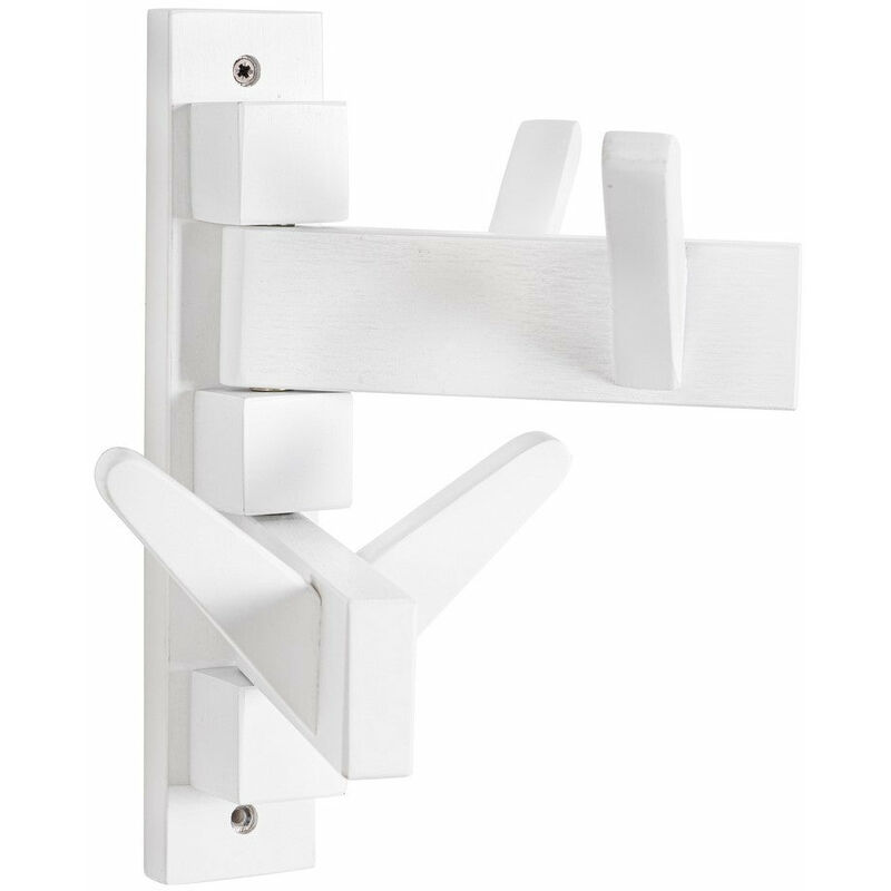 foto del prodotto giordanoshop appendiabiti a muro 4 ganci 32,9x15,5x28 cm in legno daiki bianco