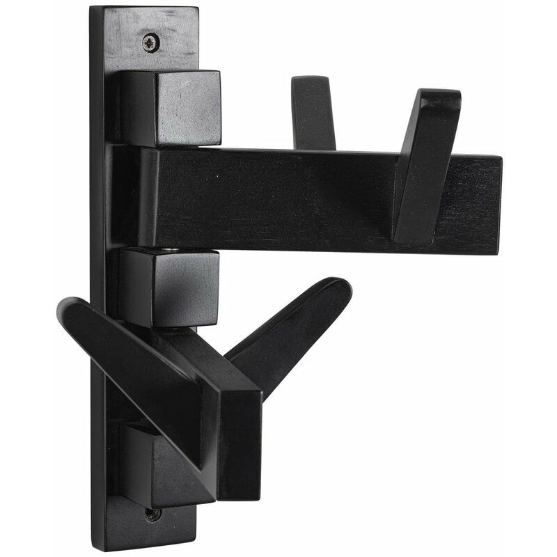 foto del prodotto giordanoshop appendiabiti a muro 4 ganci 32,9x15,5x28 cm in legno daiki nero