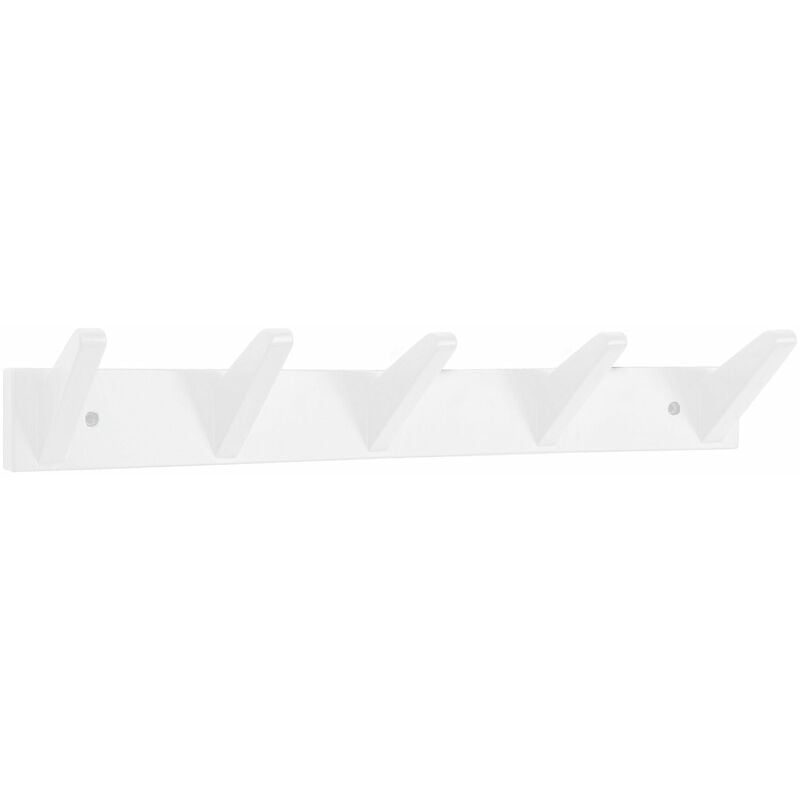 foto del prodotto giordanoshop appendiabiti a muro 5 ganci 57x9 cm in legno daiki bianco